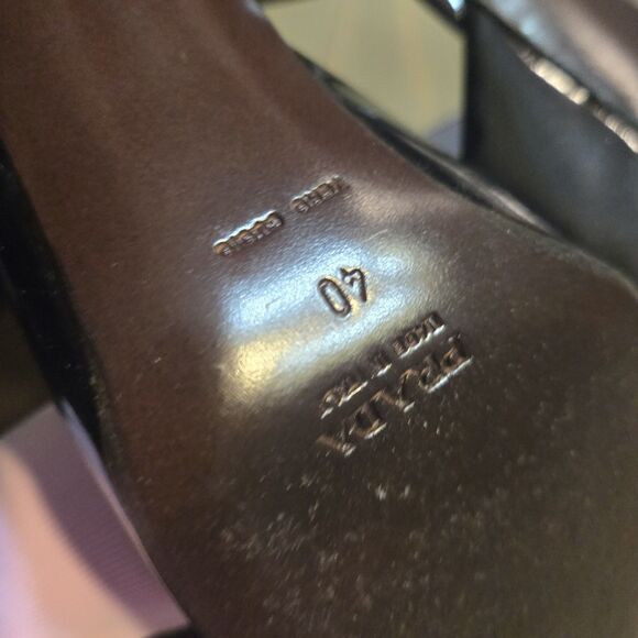 PRADA Sz 40 Brown Tan Patchwork High Heel Shoes Vintage - Picture 6 of 10